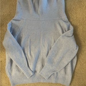 Blue cowl neck sweater